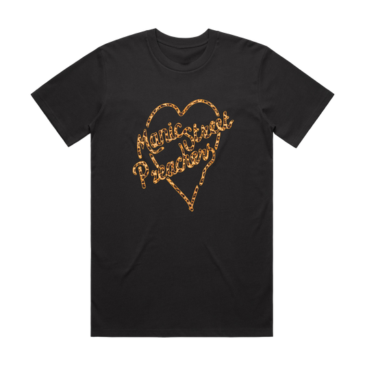 Manic Street Preachers | Stay Beautiful Leopard Print Black T-Shirt